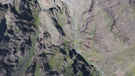 beautiful canyon in mongolia filmed with a drone from top view