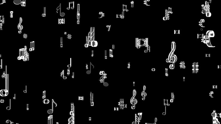Note Musicali Volanti 4K Alpha - Loop