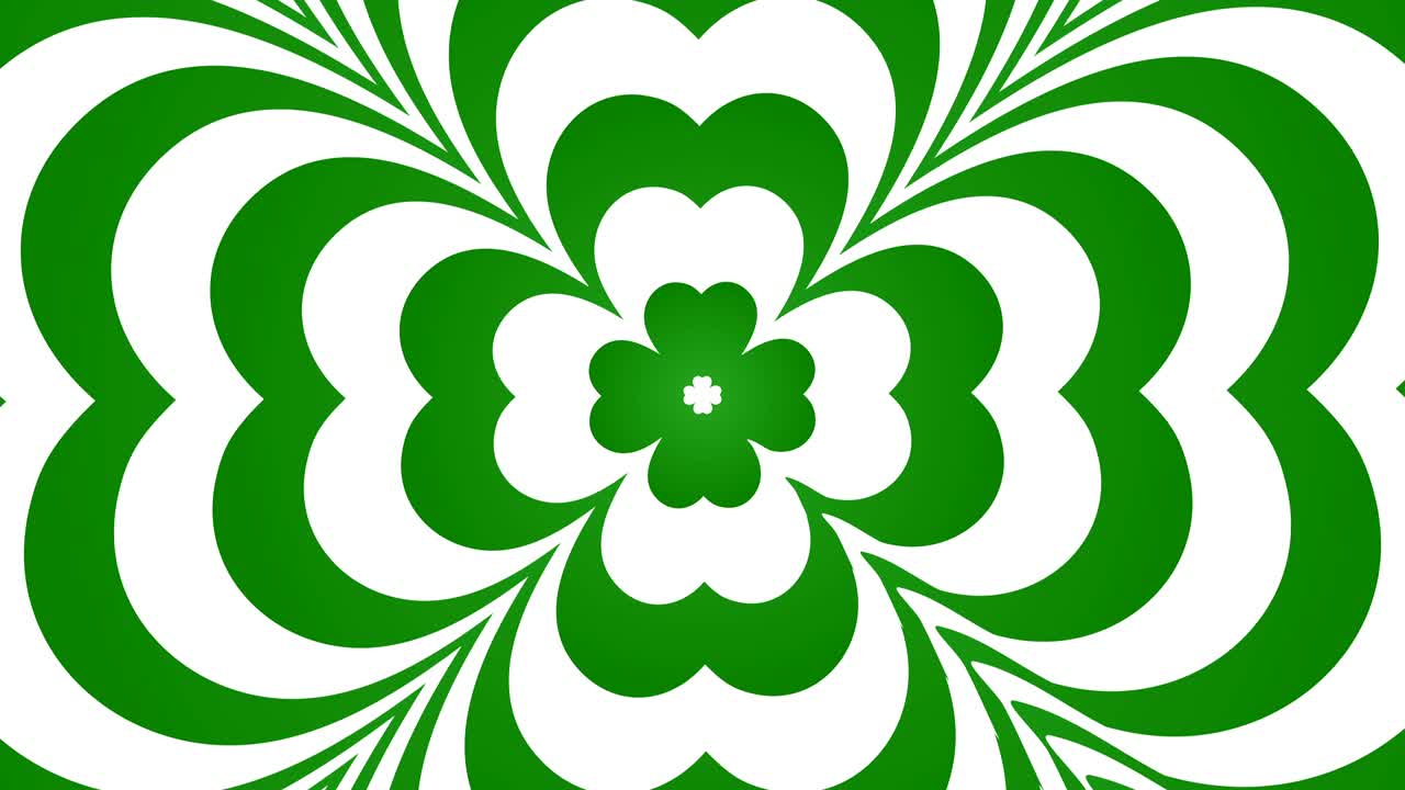 four leafed clover saint Patrick day Irish holiday seamless loop motion background