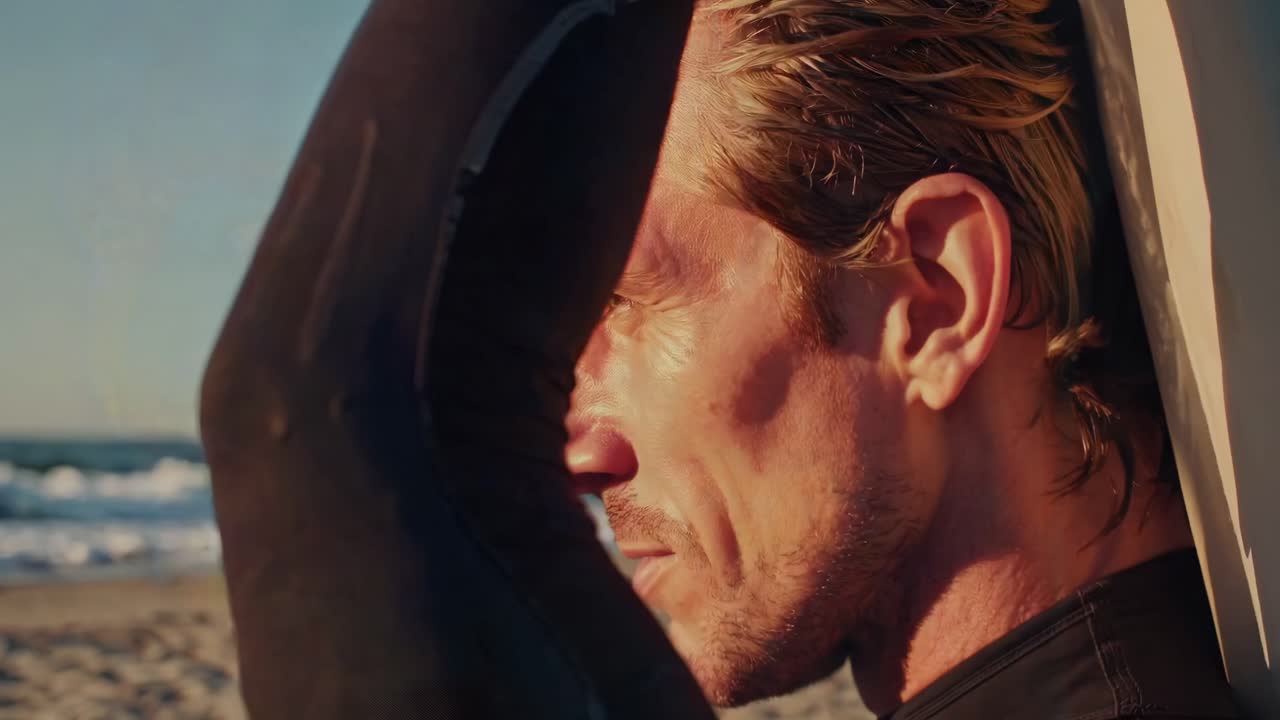 Surfer på stranden
