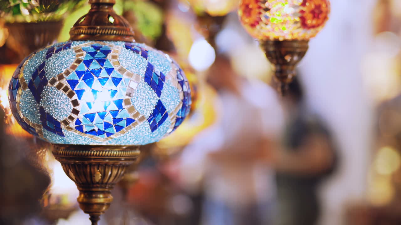 lámparas de mosaico turco de colores