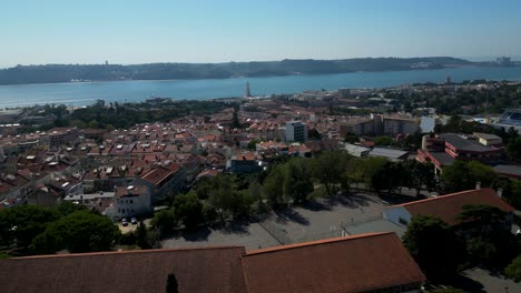 panoramic tagus riverside lisbon view