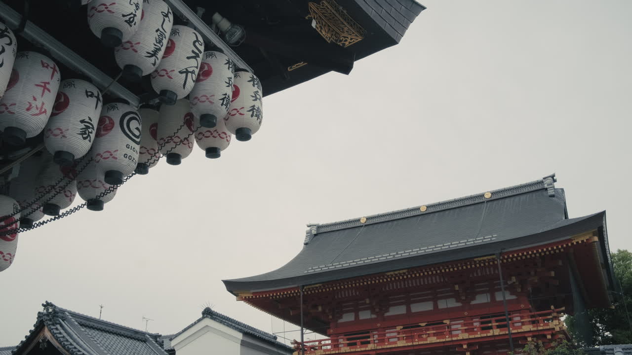 Japanese Temple with Paper Lanterns