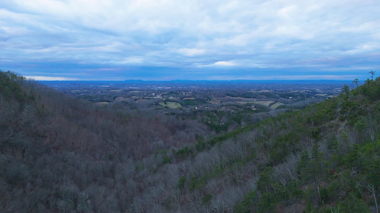 An aerial shot of Sevierville, TN on New Years Eve 2024.