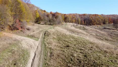 Aerial-view-of-hills-on-autumn-season