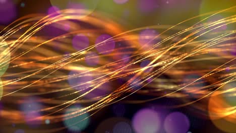 abstracte achtergrond van oranje spiralen en paarse lichten
