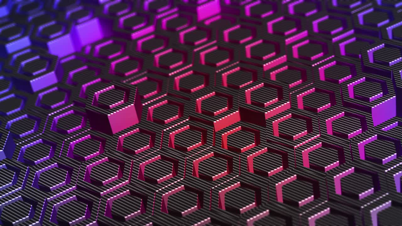 Abstract hexagon animation multicolor pattern 4K smooth concept