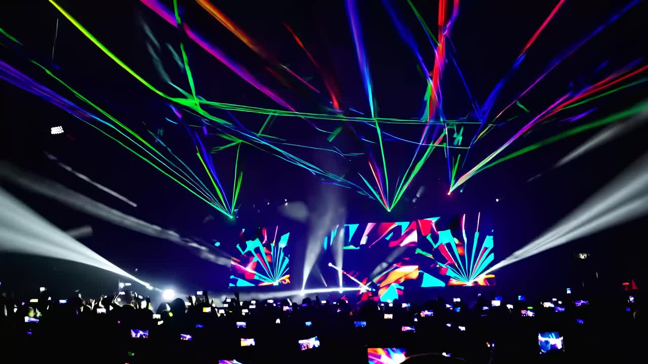 Koncertpublikum med lasershow