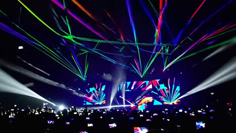 concert crowd with laser show