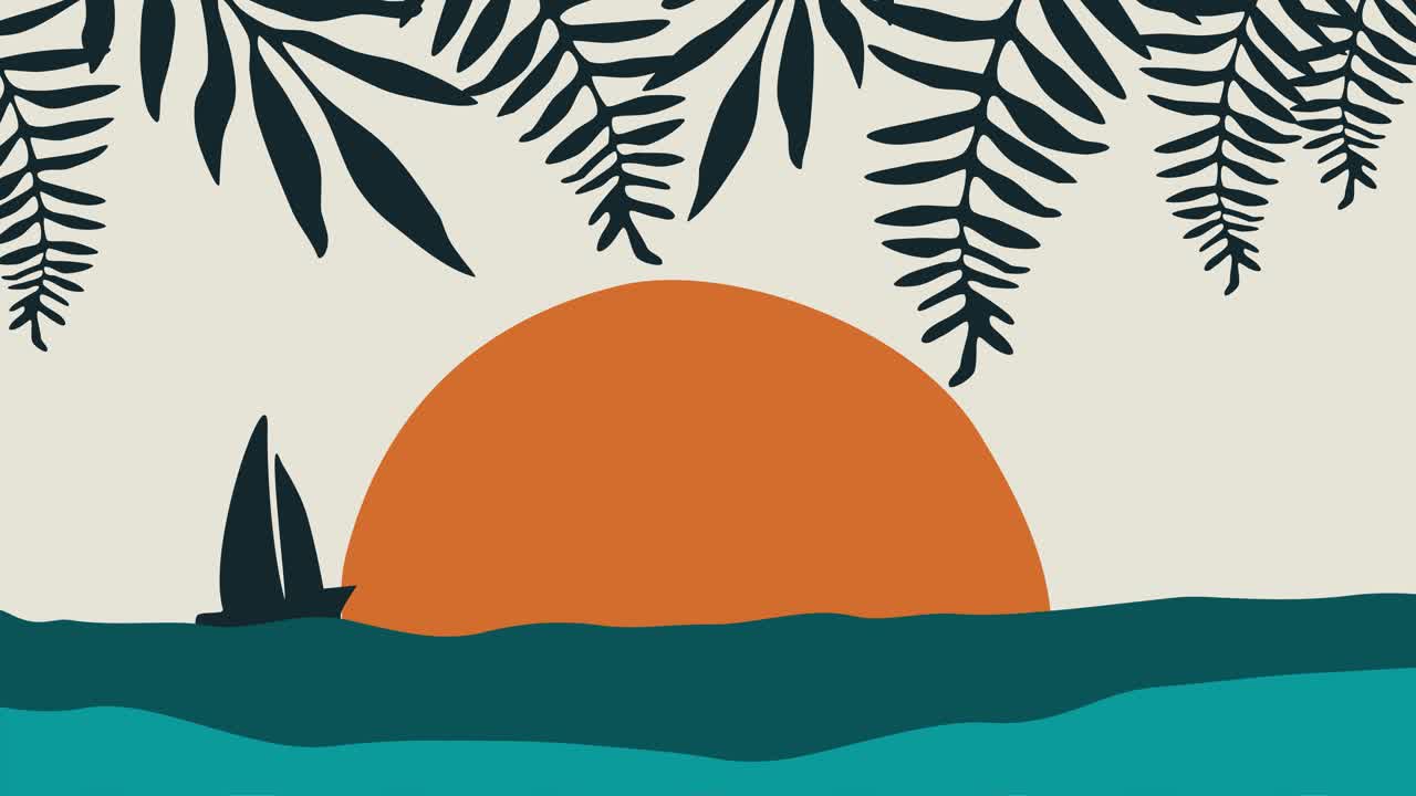 Minimal Mountain Land Space Illustration Loop Background