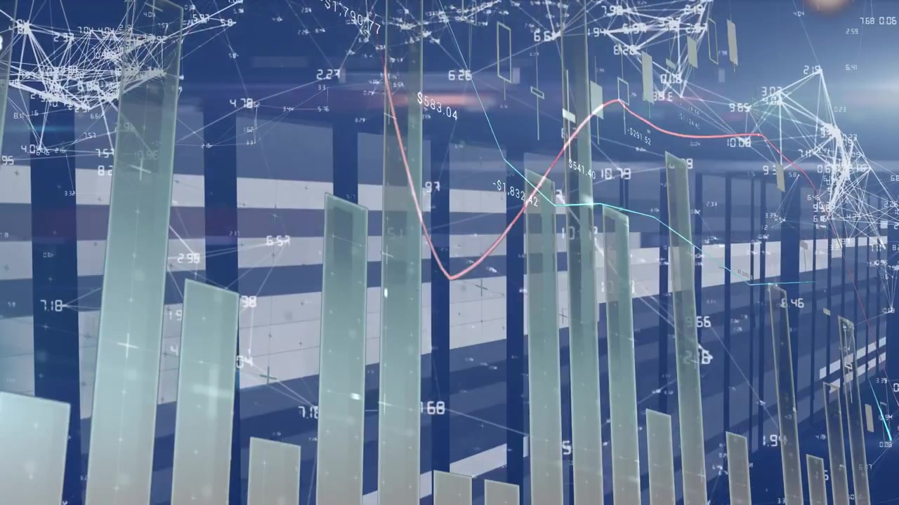 Animation der Datenverarbeitung über Landschaft