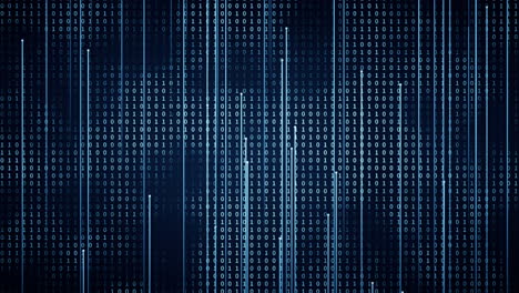 numeri binari con il cyberspace, rendering 3d.