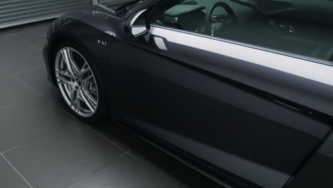 sleek black audi r8 coupe
