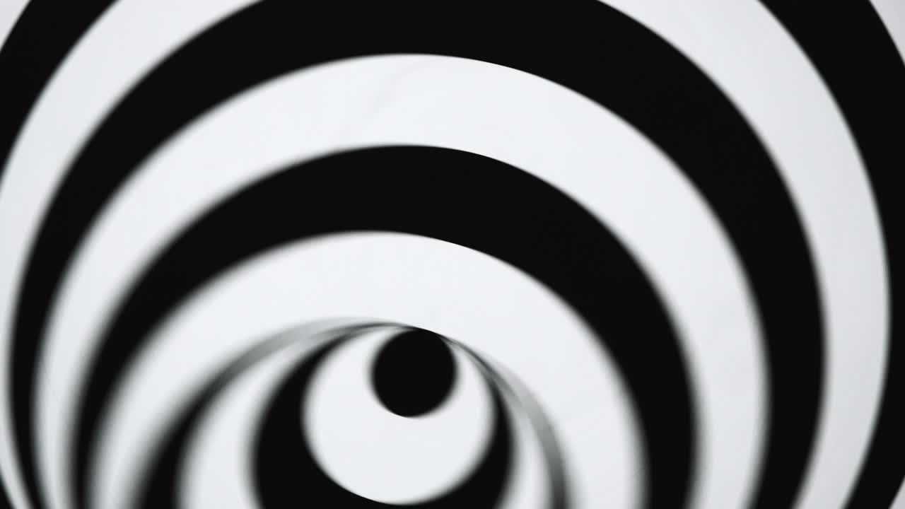 ilusión óptica en blanco y negro. video abstracto de resolución 4k.