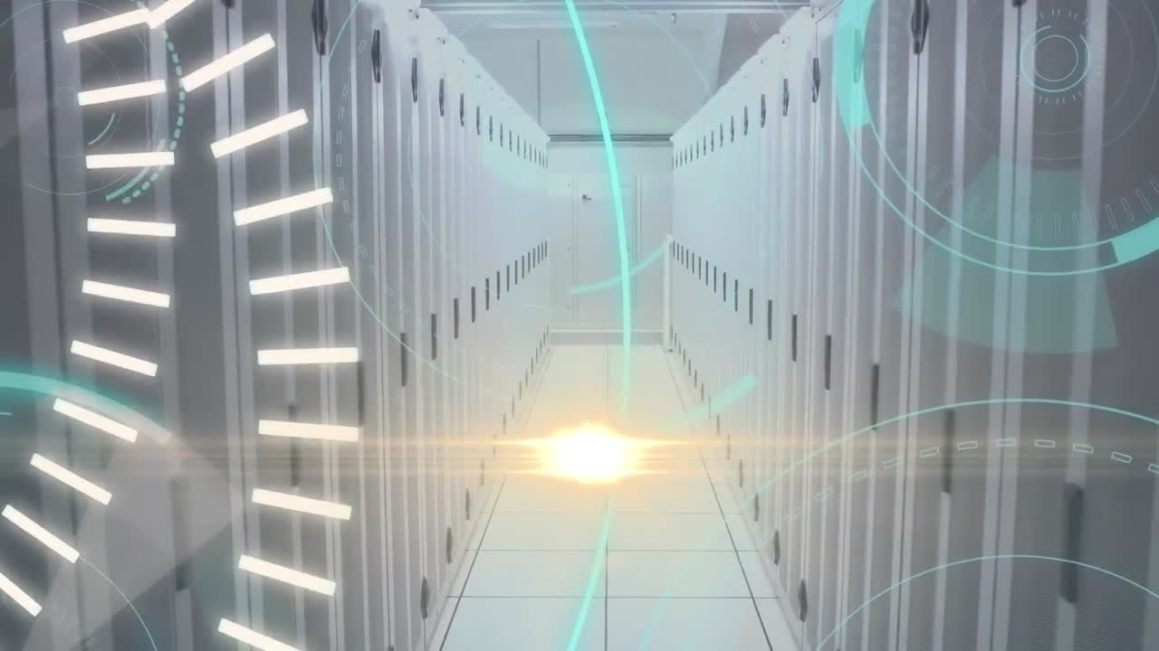 컴퓨터 서버에서 스캔되는 5g 텍스트와 스 ⁇ 의 애니메이션