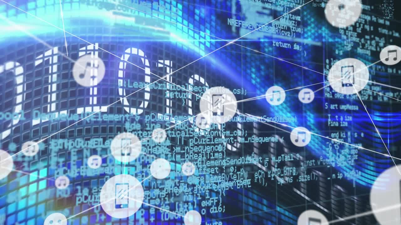 データ処理における接続ネットワークのアニメーション