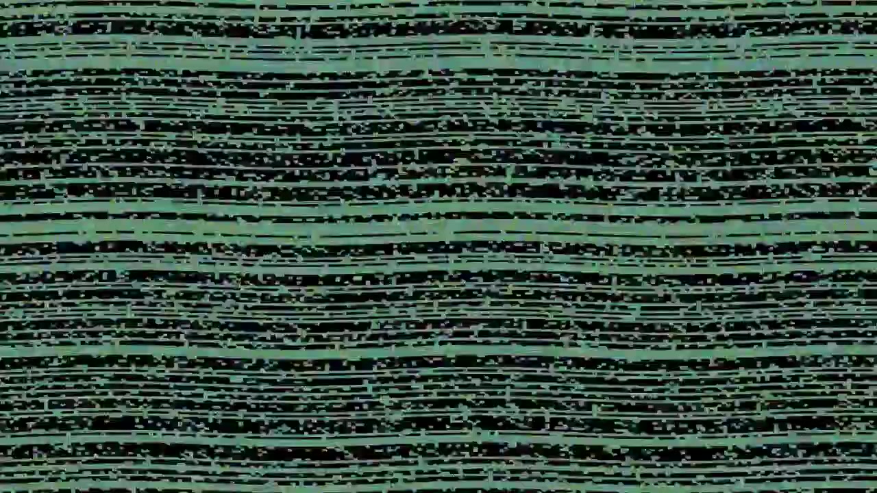 Motivo astratto a linee ondulate verdi con effetto rumore digitale