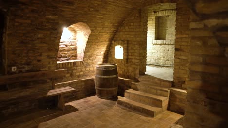 exploring a historic brick wine cellar