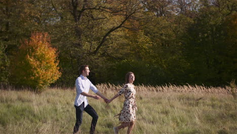 blissful couple enjoying open air