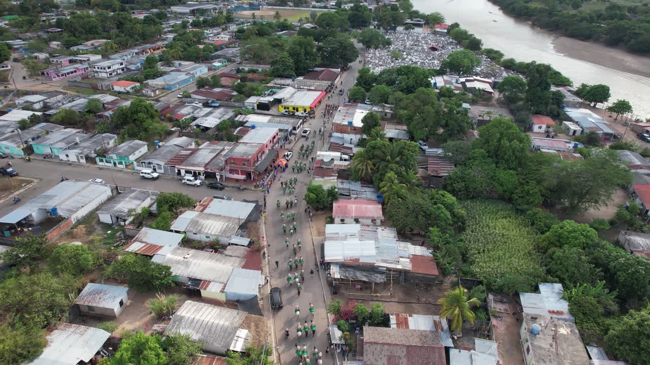 Aerial view of Elorza, Apure, vibrant streets and lively community