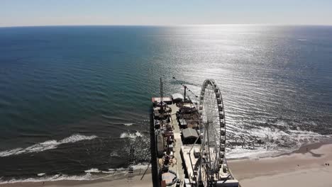 An-aerial-view-of-the-iconic-Atlantic-City-shoreline-and-Steel-Pier