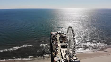 an aerial view of the iconic atlantic city shoreline and steel pier