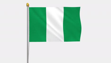 loop video of nigeria flag  fluttering in the wind, slow motion video of 4k , with alpha channel