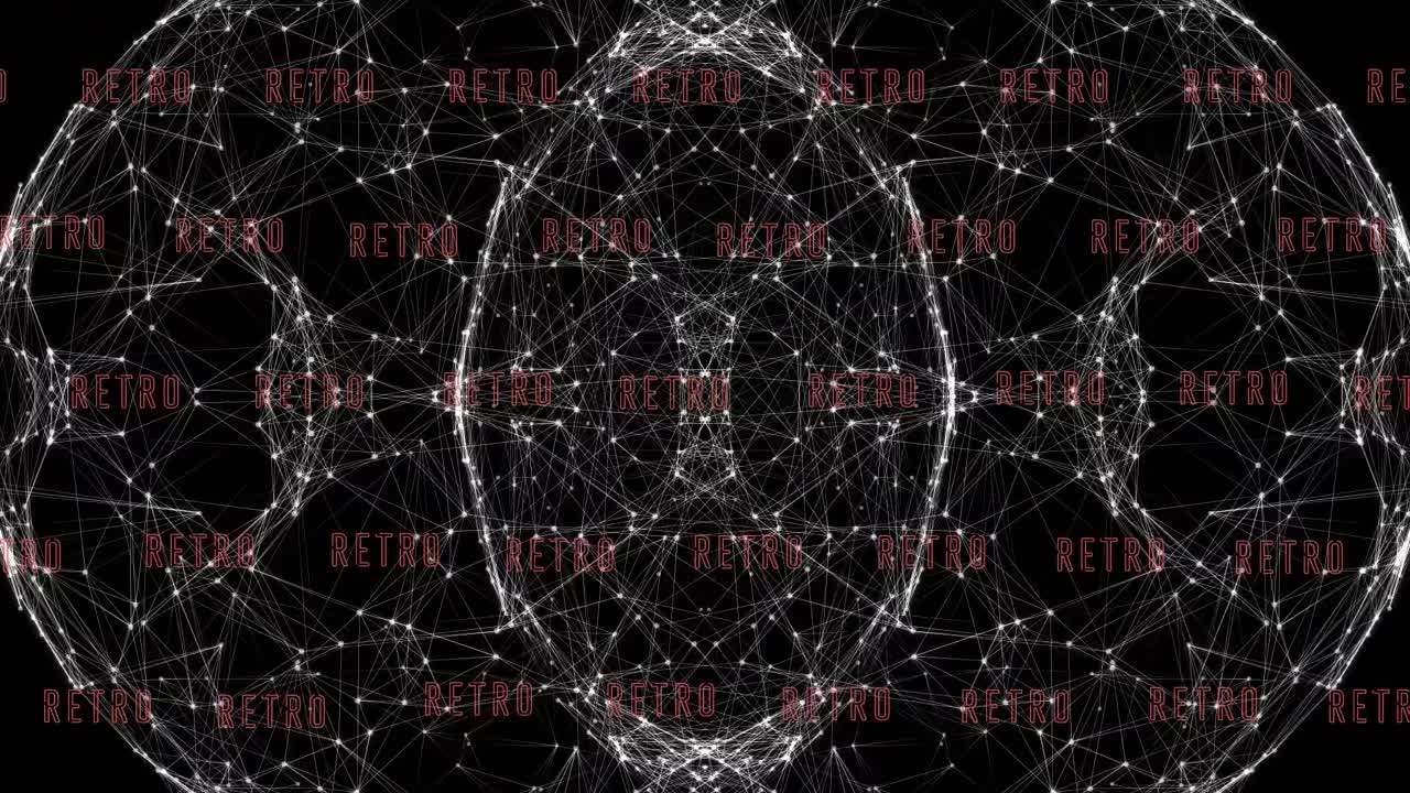 검은 바탕 위의 데이터 처리 및 연결 네트워크의 애니메이션