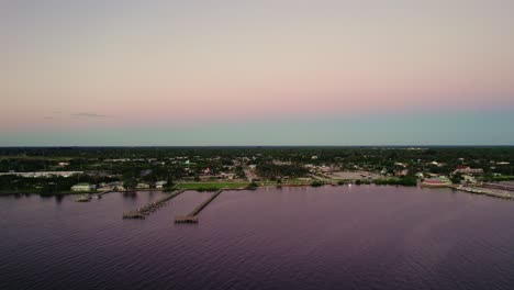 Beautiful-landscape-and-beach-aerial-view-of-Sebastian,-Florida