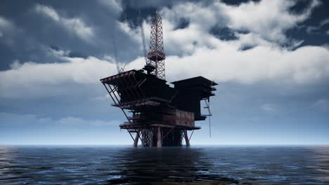 large pacific ocean offshore oil rig drilling platform