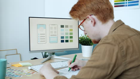 designer working on mobile app design