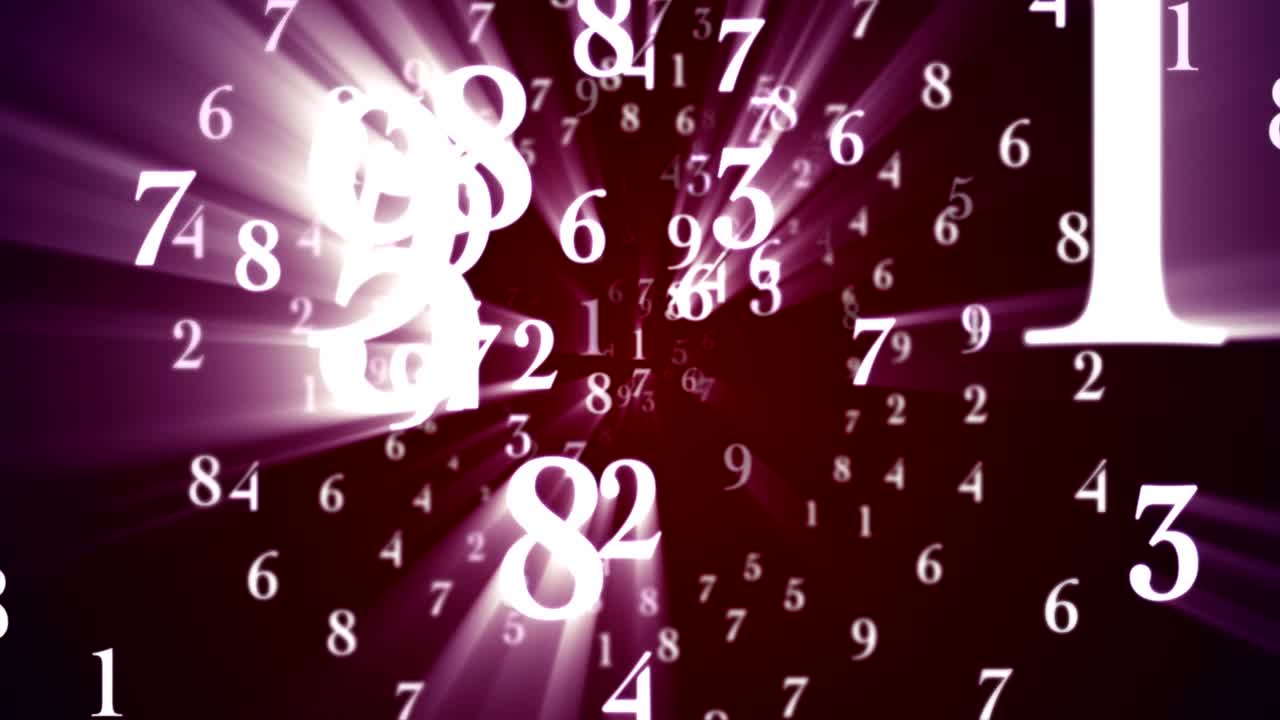 números de animación, fondo, renderización, bucle, con el canal alfa