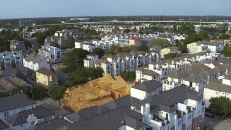 drone view of community of homes in houston, texas