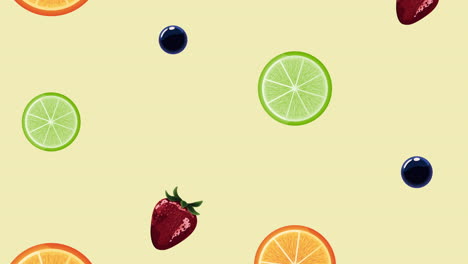 fresh citrus fruits pattern animation