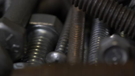 Close-up-macro-shot-of-nuts-and-bolts