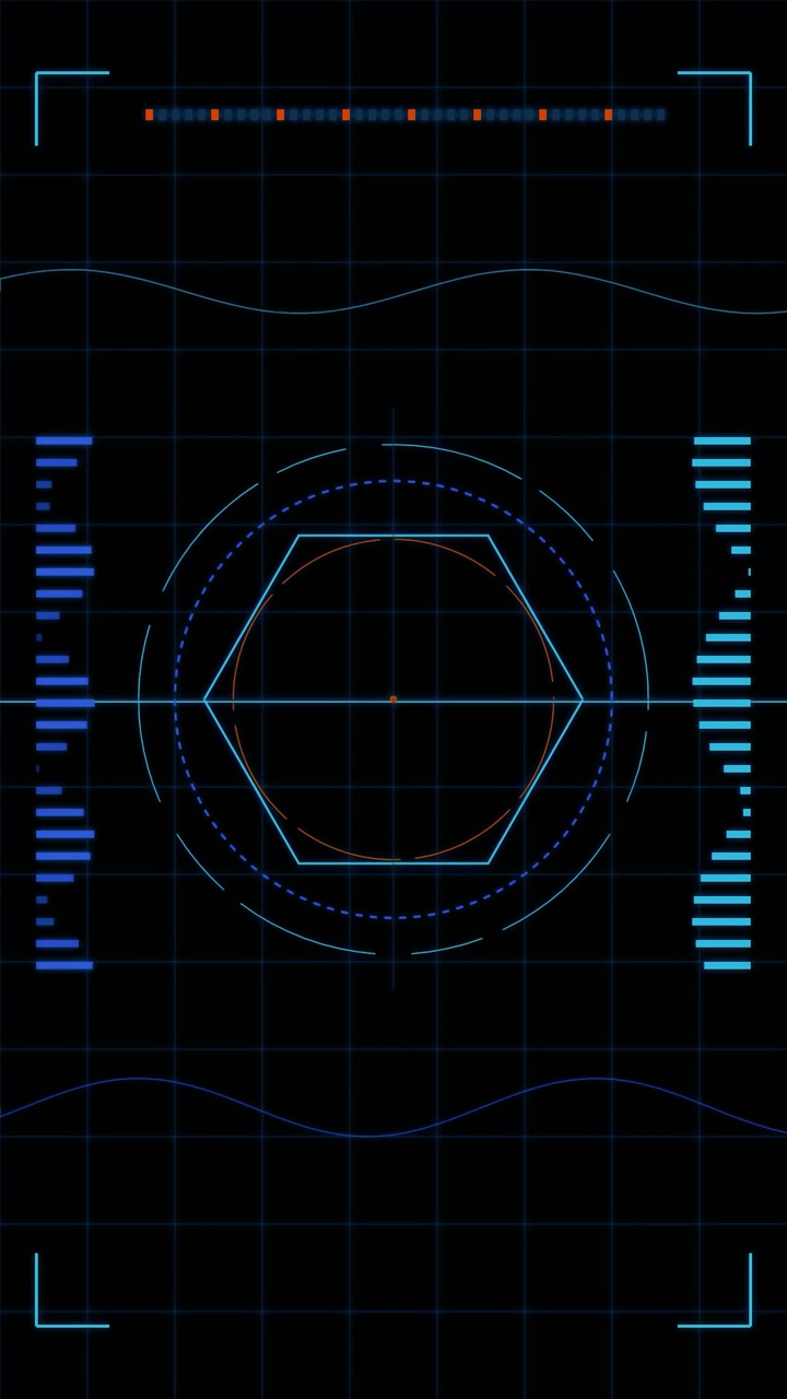 Futuristic Digital Hexagon Interface HUD Animation