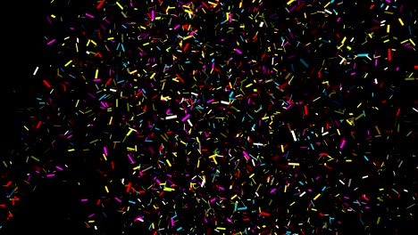 colorful confetti on black background