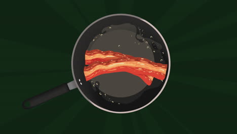 desayuno delicioso con animación de tocino