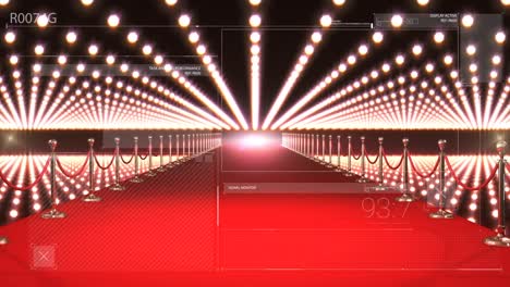 Animation-of-digital-interface-over-red-carpet