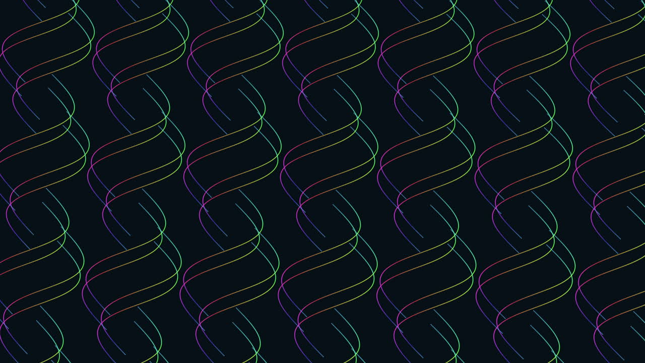 Neon rainbow futuristic waves on dark space