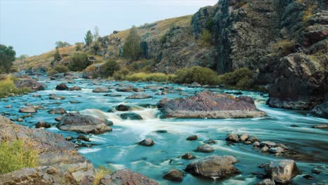 mountain river with rapids