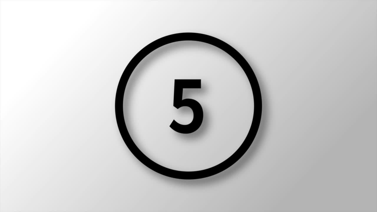 círculo y cuenta atrás de 10 a 0 segundos