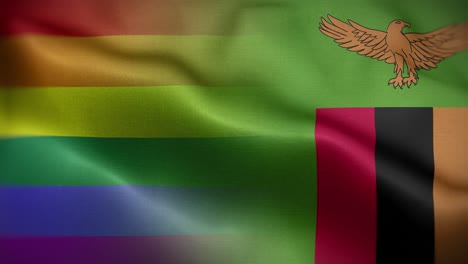 lgbt bandera de zambia bucle de fondo 4k