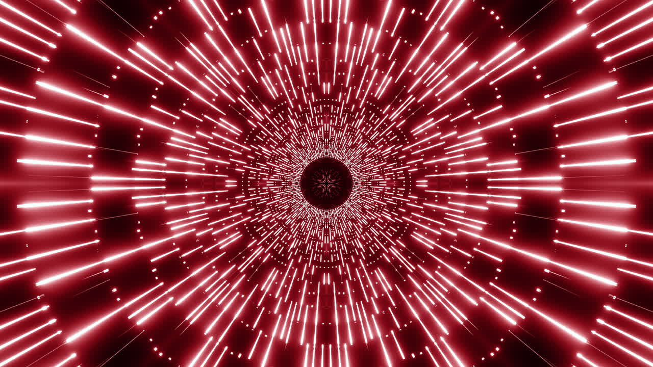 레드 네온 터널 비주얼