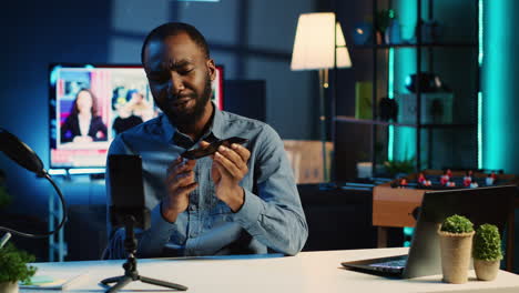 content creator endorsing phone