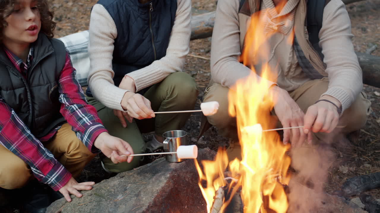 Family Camping Trip by the Campfire