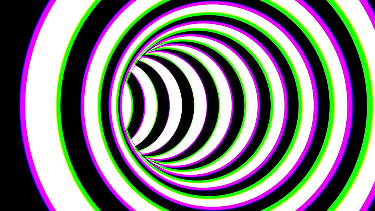 Black and white striped tunnel, psychedelic abstraction, 3d rendering computer generation backgorund