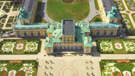 aerial view of the royal palace in warsaw