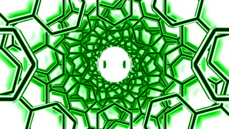 abstract green hexagon tunnel