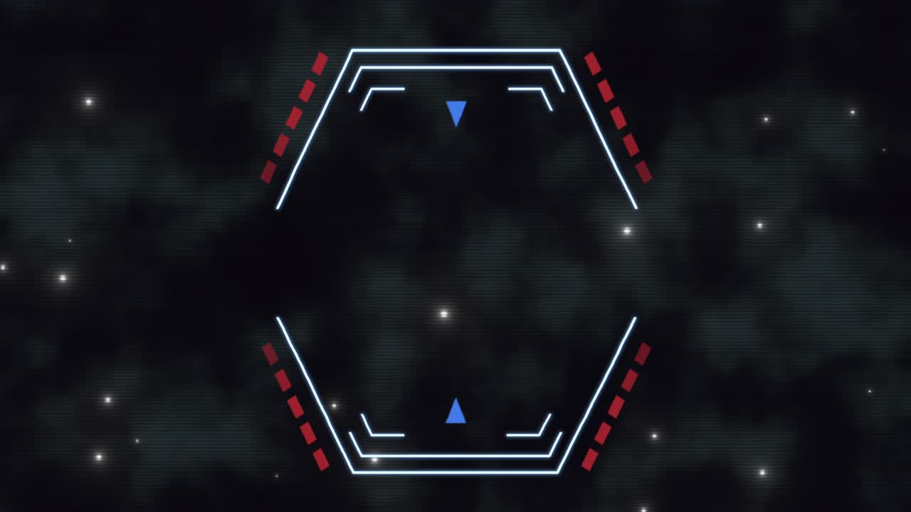 Neon HUD futuristic screen with glowing shapes